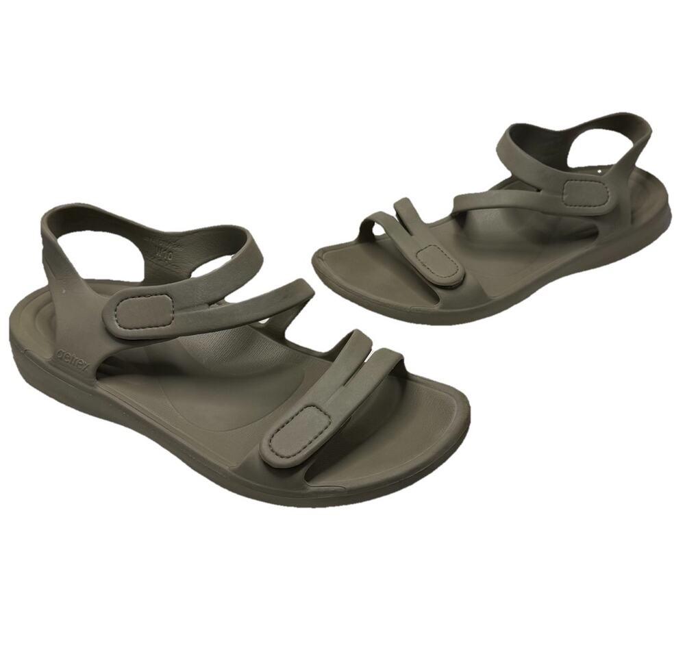 Aetrex Size 10 Stone Jillian Sport Sandals Women Orthotic Water Friendly Strappy